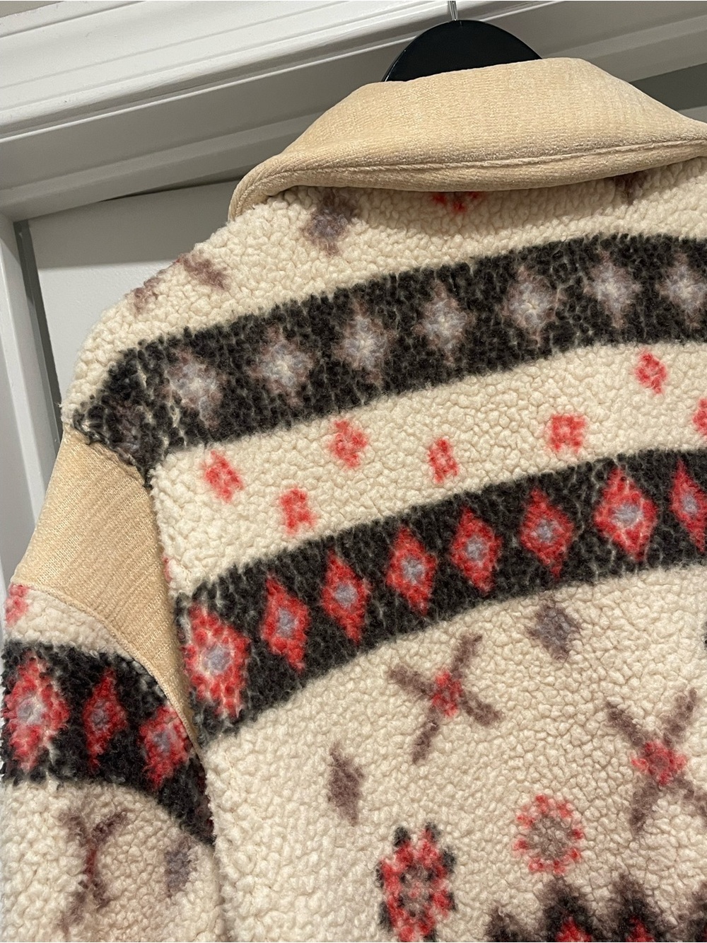 Free People Cats Meow Oversized Zip-Up Cardi Jacket Shortbread Combo Small - Picture 9 of 11